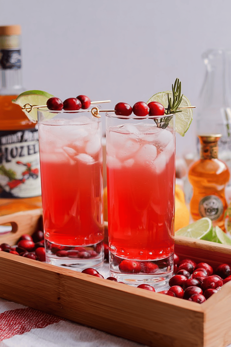 Cranberry Whiskey Fizz Cocktail