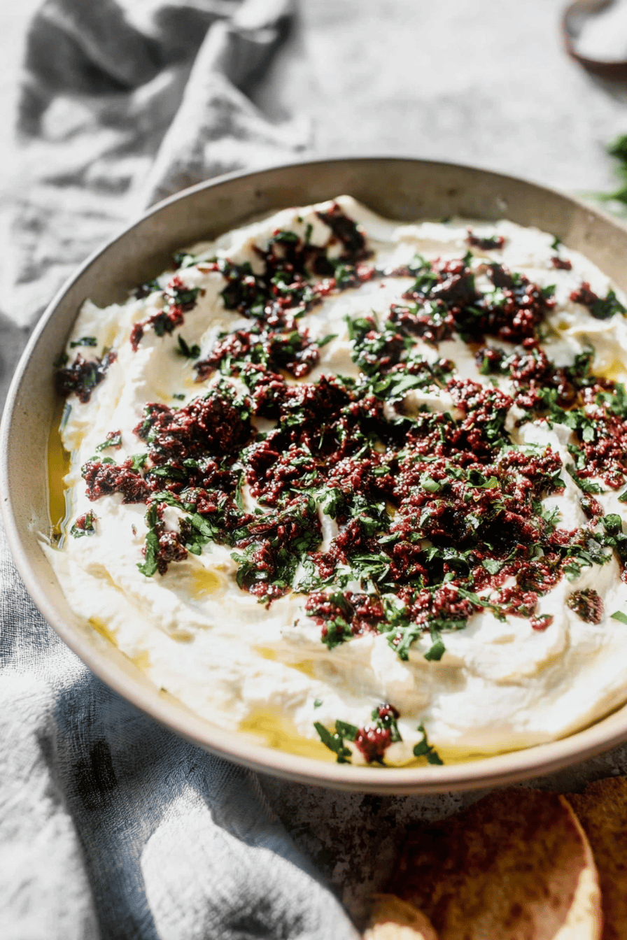 Creamy Herbed Whipped Goat Cheese Dip