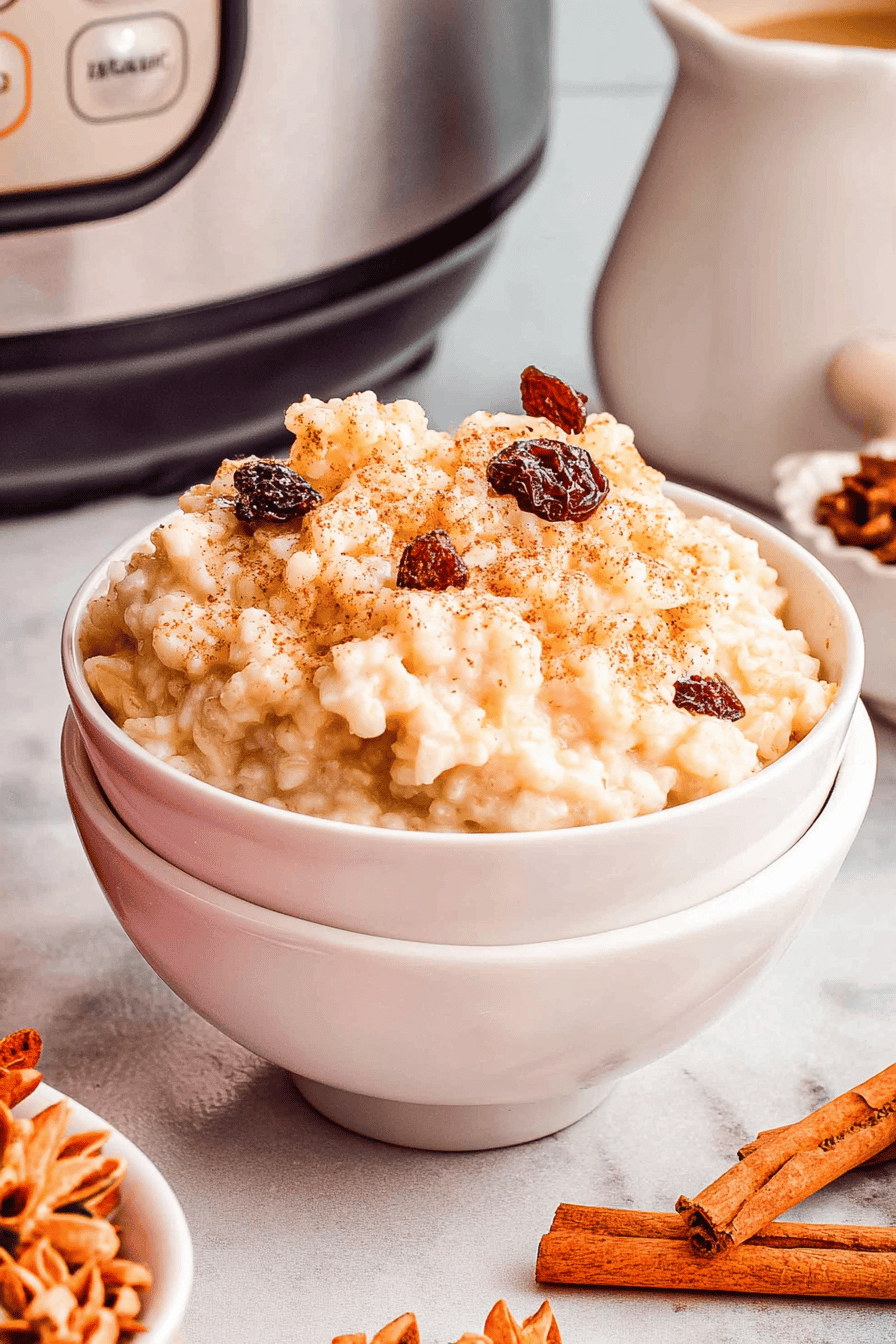 Creamy Instant Pot Vanilla Cinnamon Rice Pudding