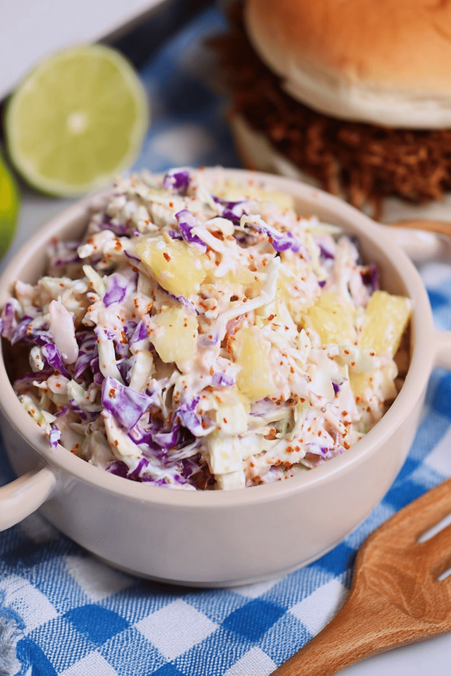 Creamy Pineapple Yogurt Coleslaw in Minutes