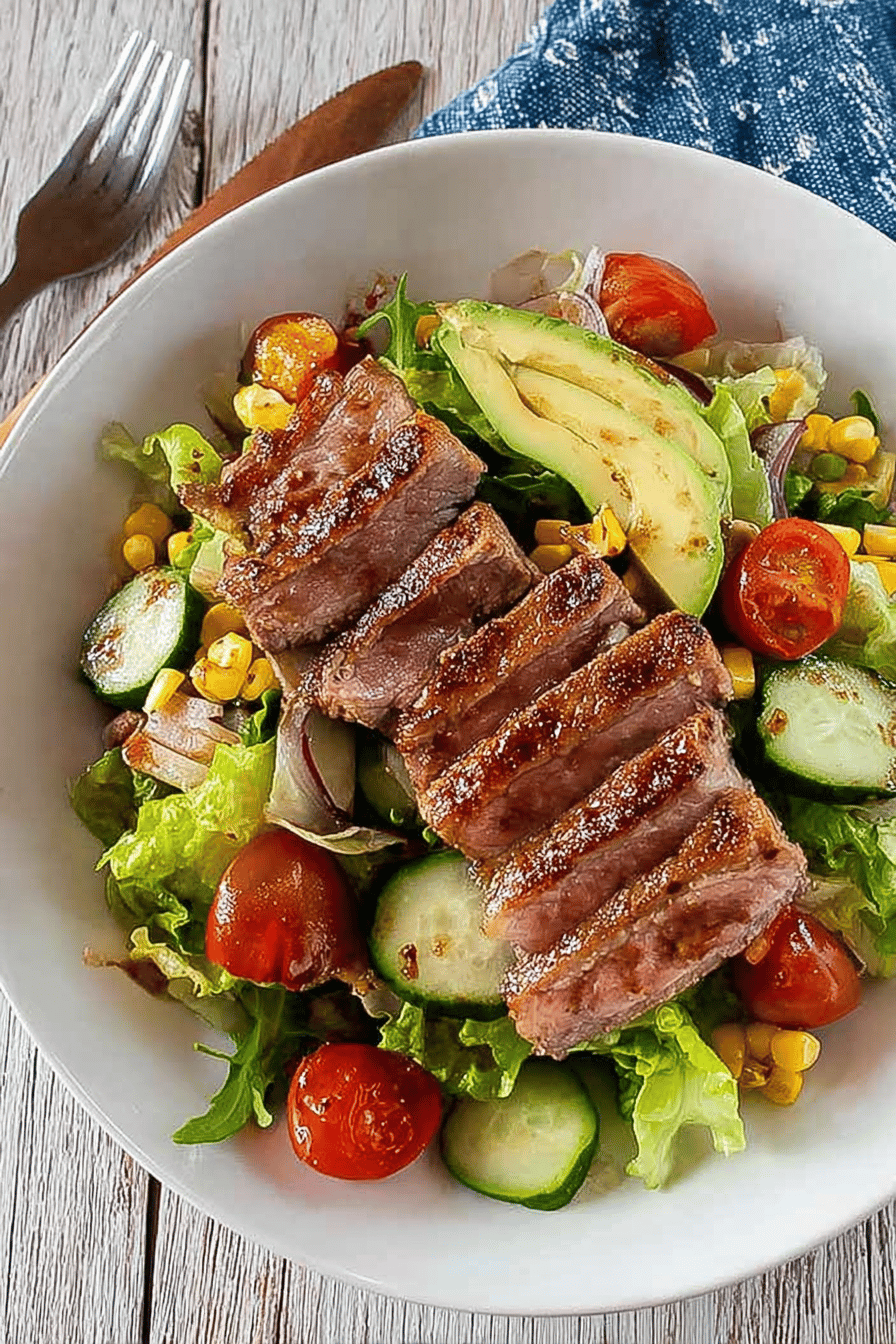 Cumin Garlic Steak Salad with Balsamic Dressing