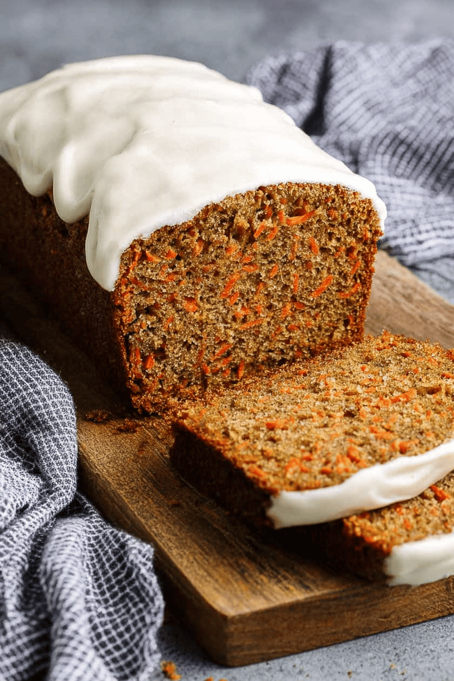 Easy Moist Carrot Cake Loaf with Frosting