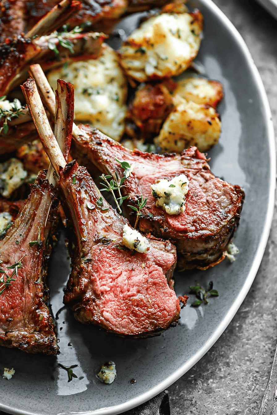 Easy One-Pan Roasted Rack of Lamb with Potatoes