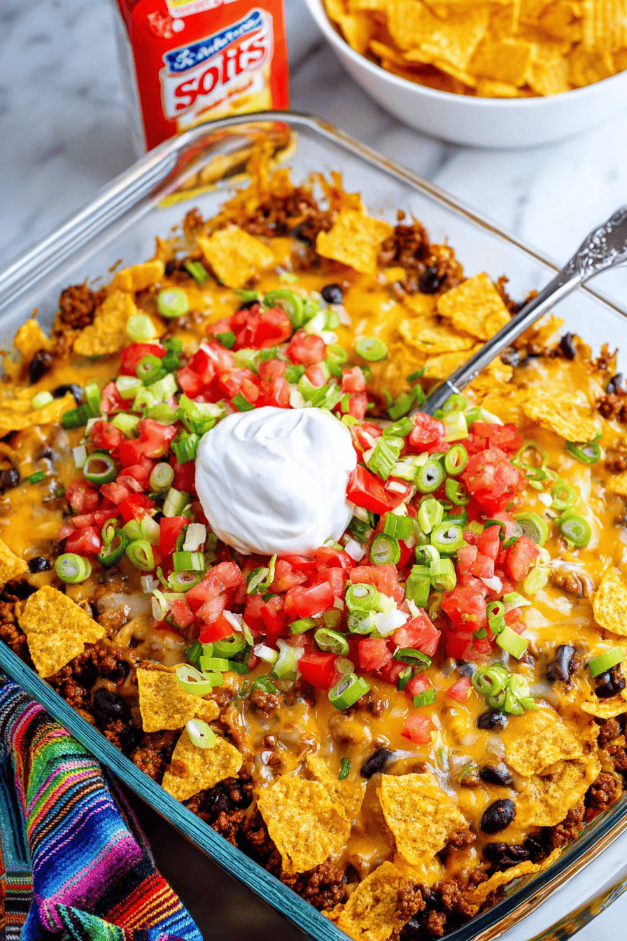 Easy Walking Taco Casserole Bake
