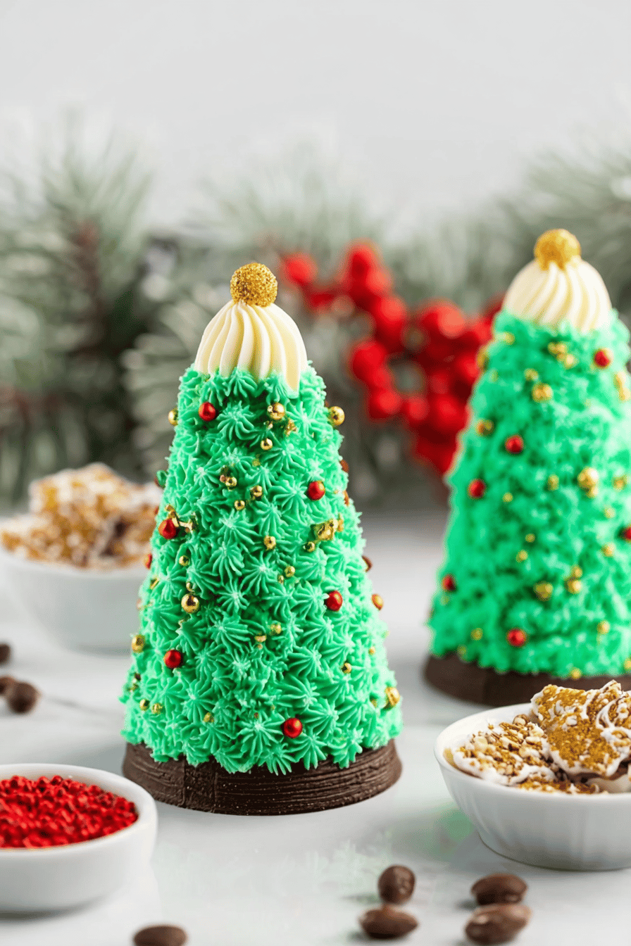 Festive Christmas Tree Cake Cone Treats for Kids