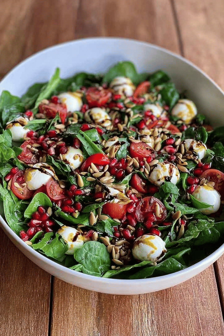 Festive Green Salad with Pomegranate and Tomatoes