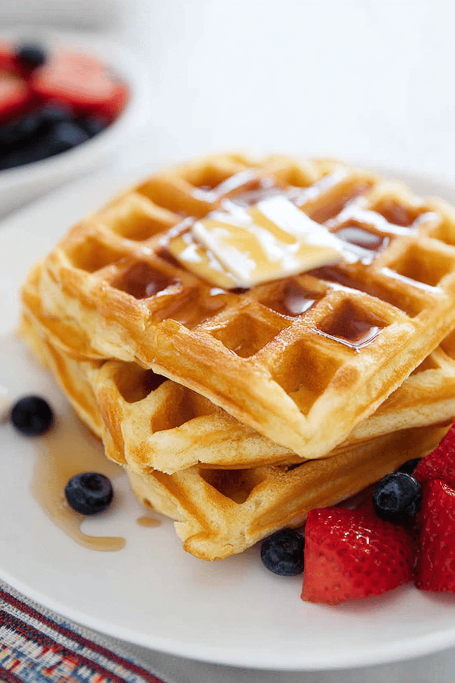 Fluffy Buttermilk Waffles with Crispy Edges