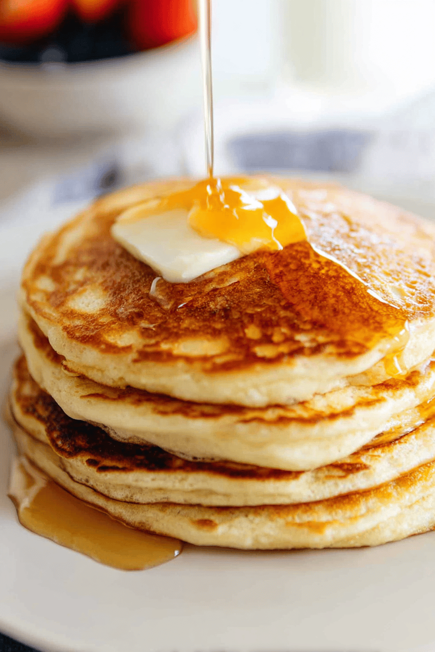 Fluffy Golden Sourdough Pancakes