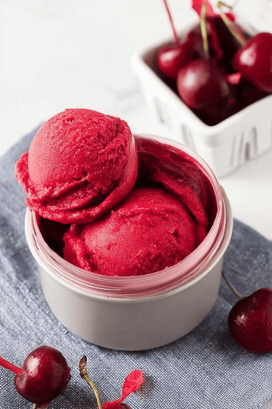Fresh Cherry Sorbet for Summer Delight