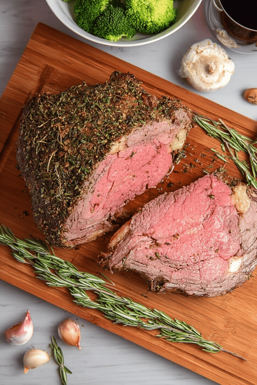Garlic Herb Crusted Prime Rib with Horseradish Sauce