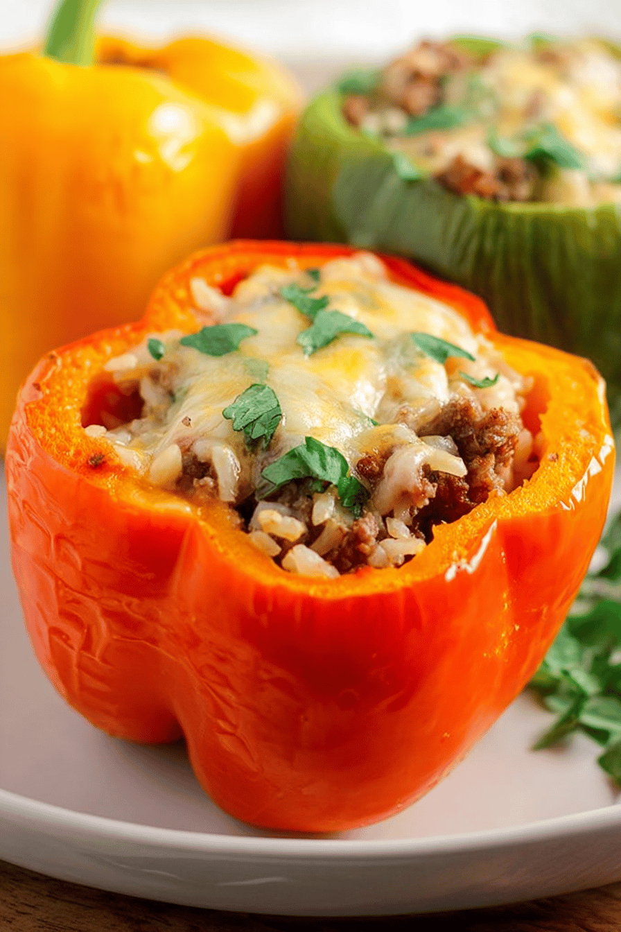 Hearty Beef and Rice Stuffed Peppers