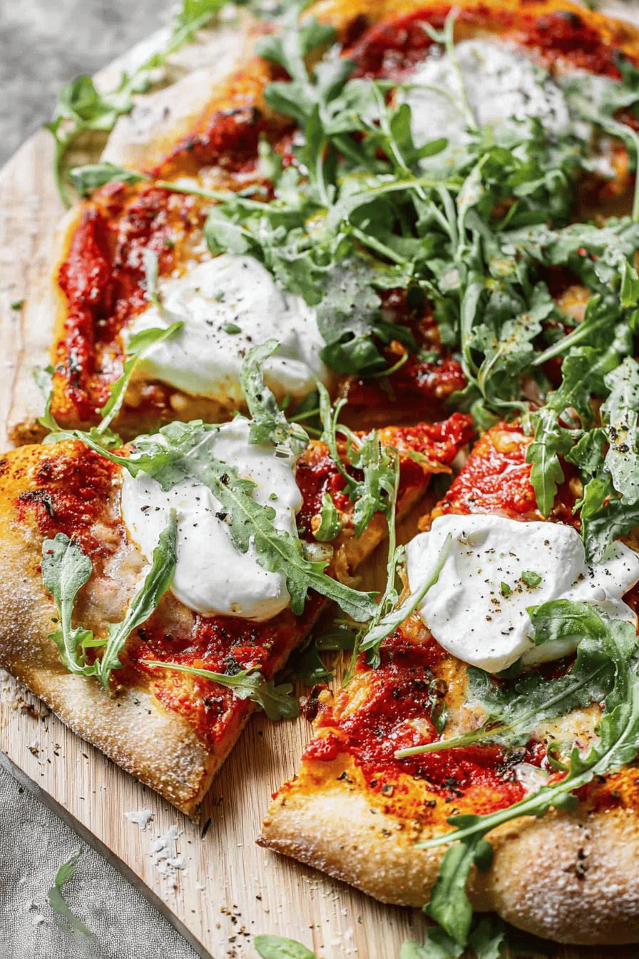 Homemade Burrata Pizza with Balsamic Drizzle