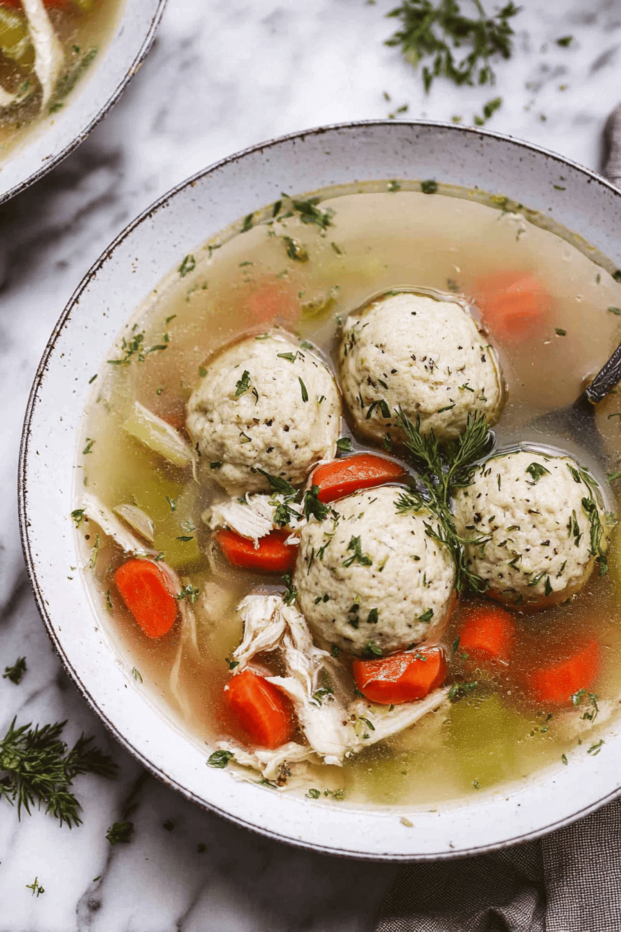 Homemade Matzo Ball Soup Recipe with Chicken Broth