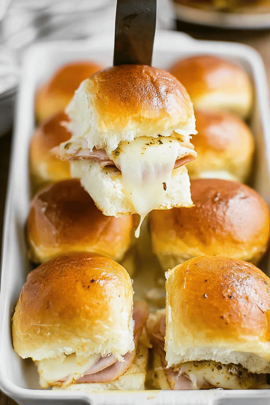 Hot Baked Ham and Cheese Hawaiian Sliders