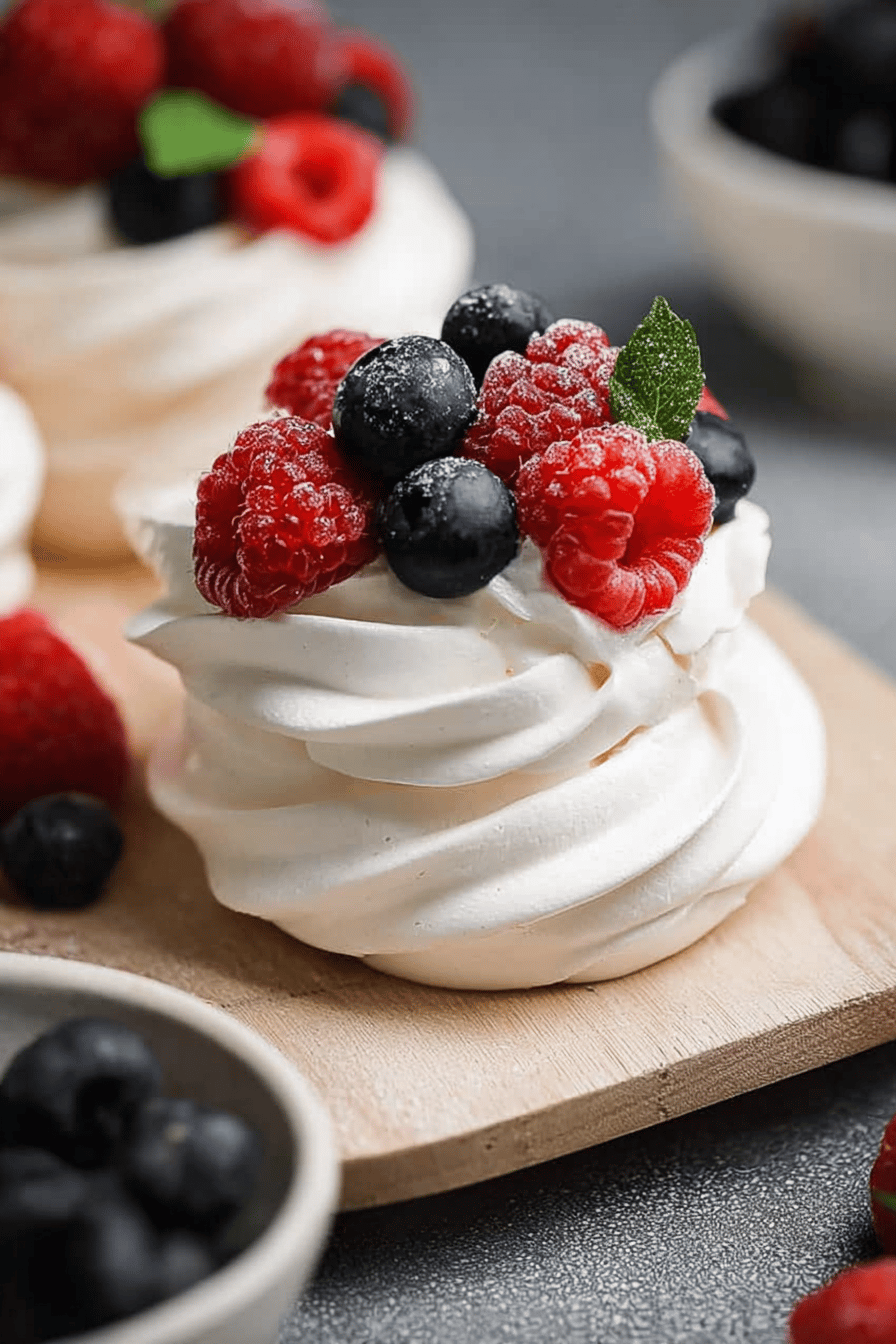 Mini Pavlova Delight with Berries & Cream