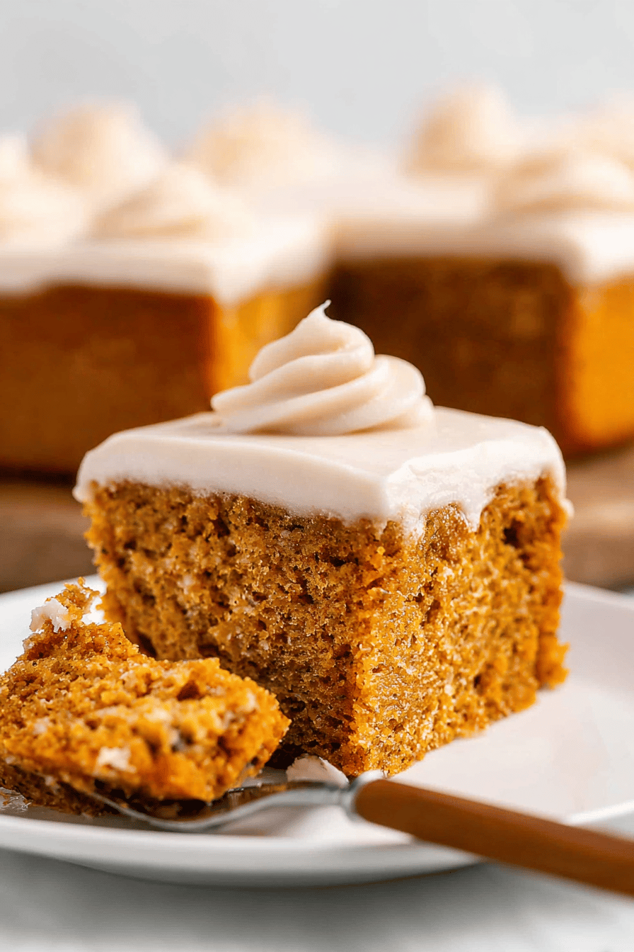 Moist Spiced Pumpkin Cake with Cream Cheese Frosting