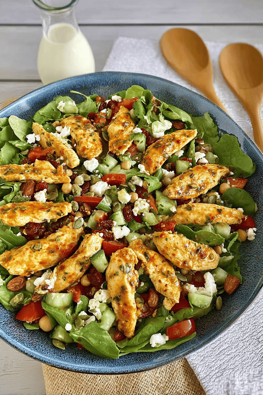 Moroccan Roast Chicken Salad with Yoghurt Dressing