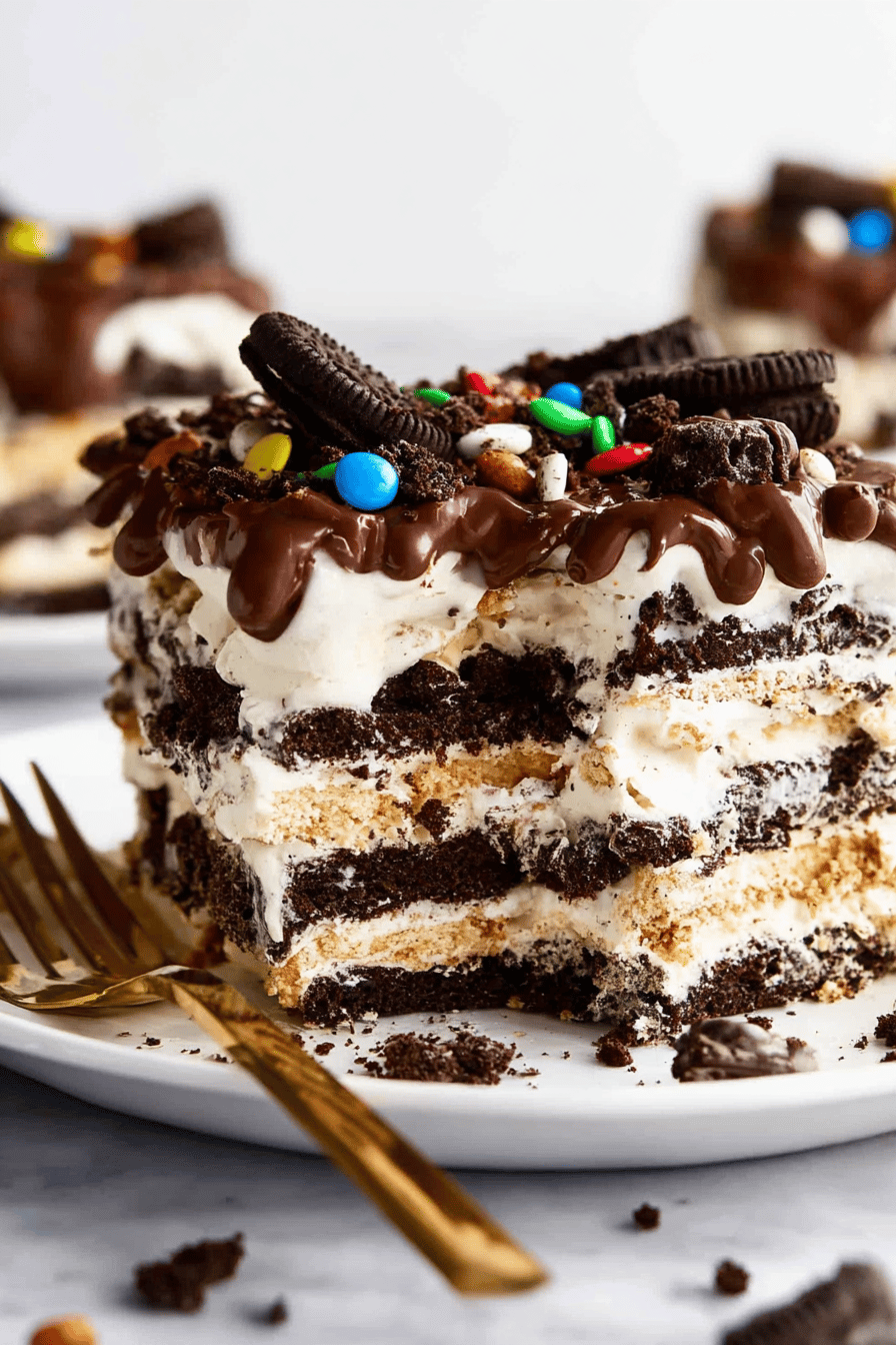 No-Bake Ice Cream Sandwich Cake Delight