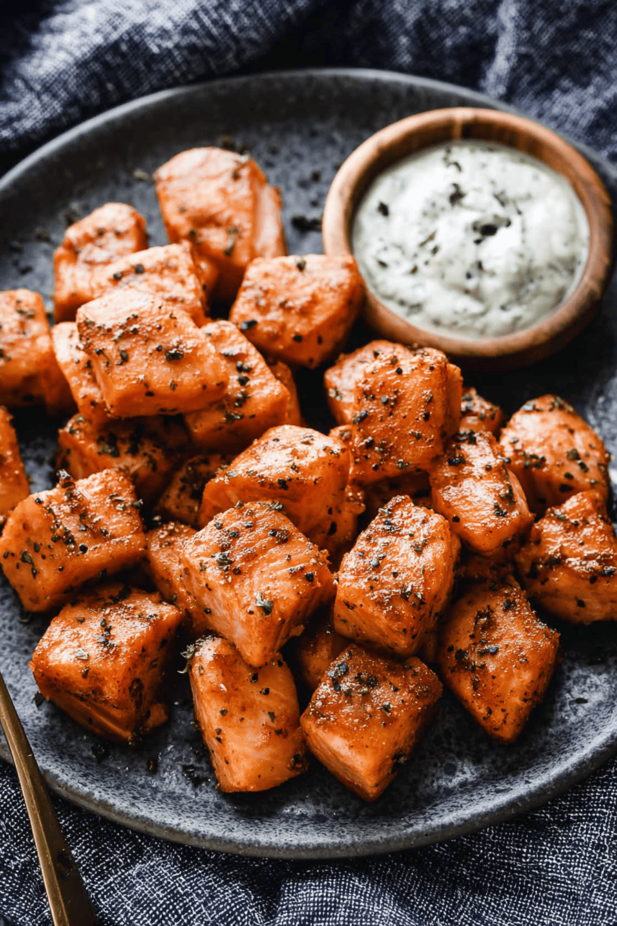 Quick Air Fryer Salmon Bites with Remoulade