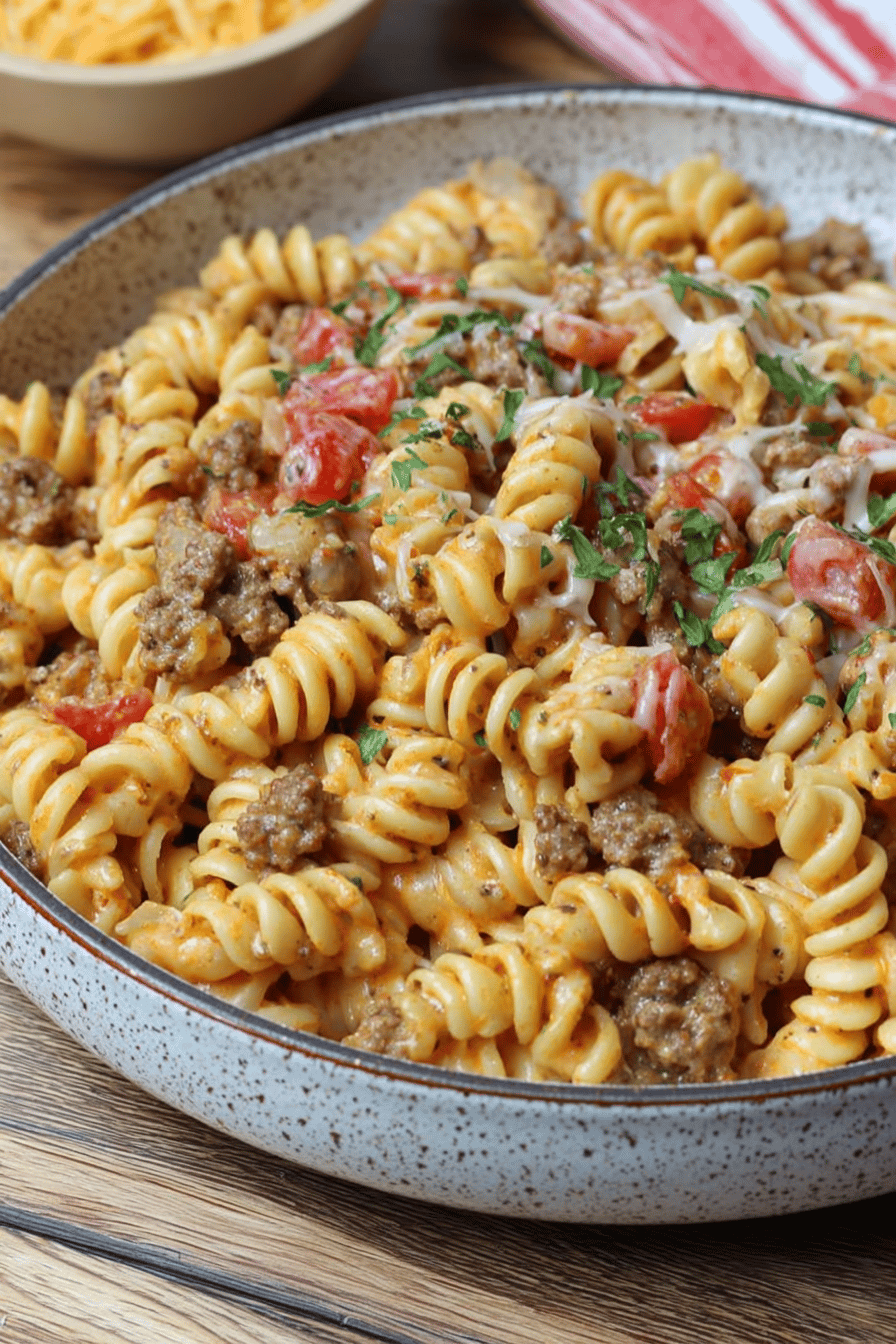 Quick Skillet Queso Pasta Dinner