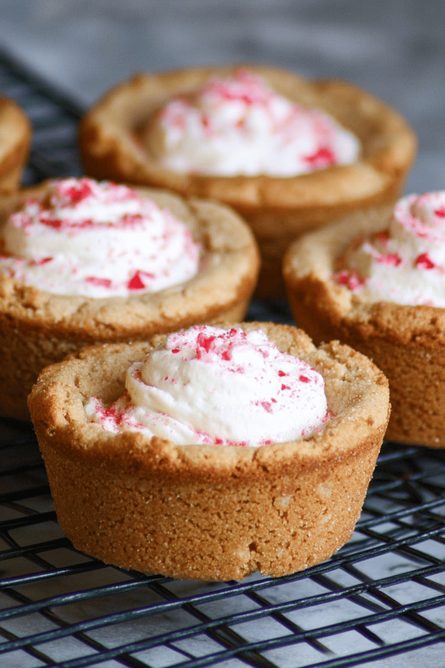 Raspberry Cheesecake Cookie Cups for Valentine’s Day