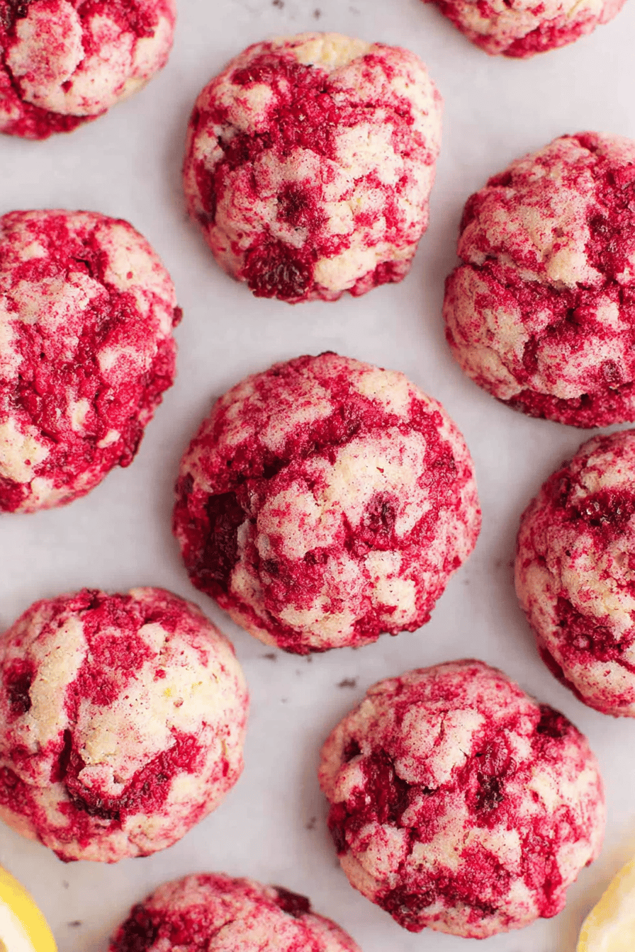 Raspberry Lemon Chewy Butter Cookies