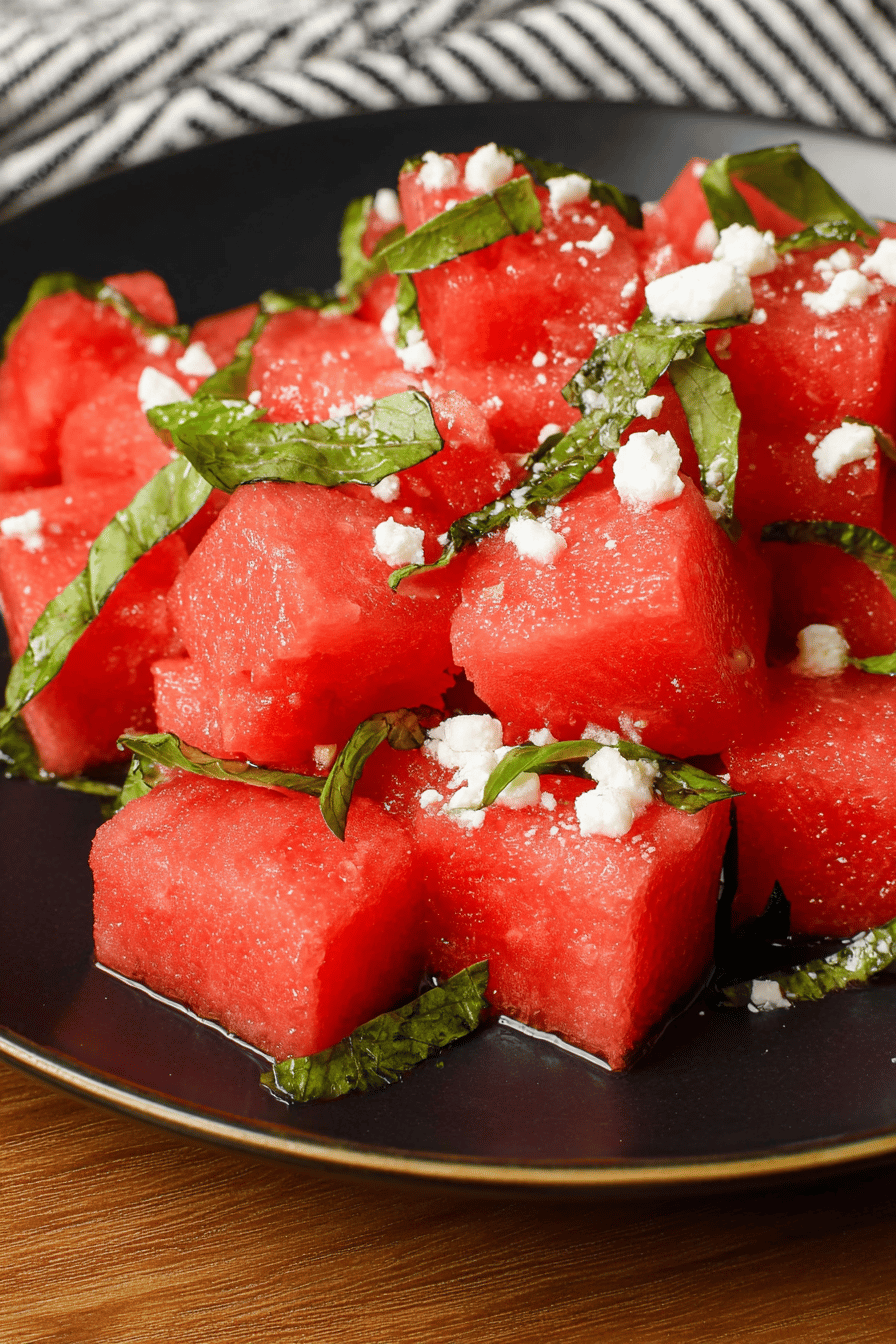 Refreshing Watermelon Basil Salad with Lemon