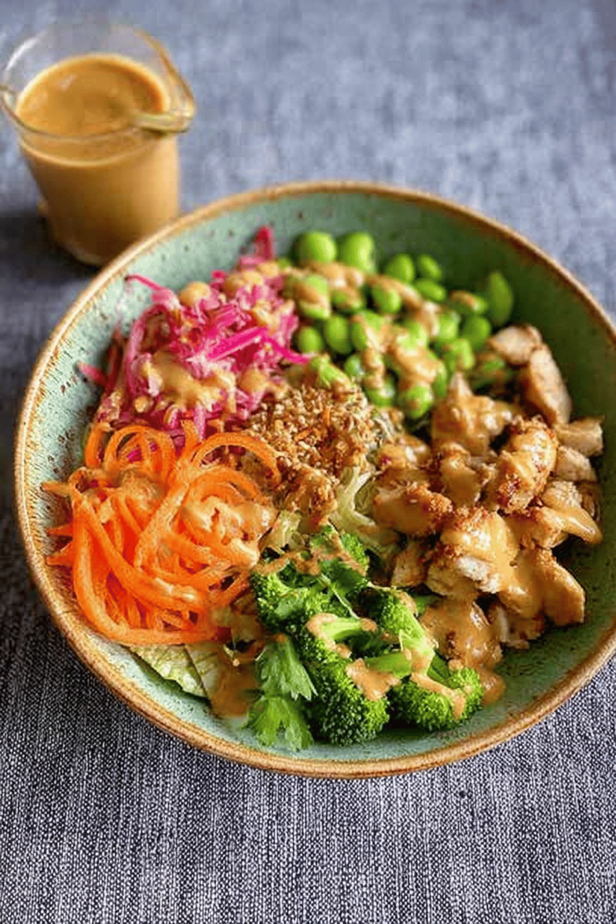 Satay Chicken Buddha Bowl with Veggies