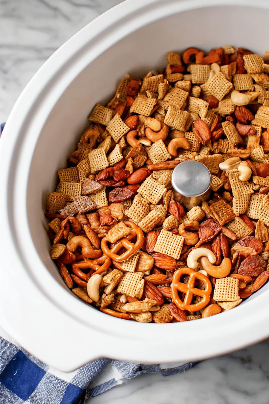 Savory Slow Cooker Chex Mix Snack