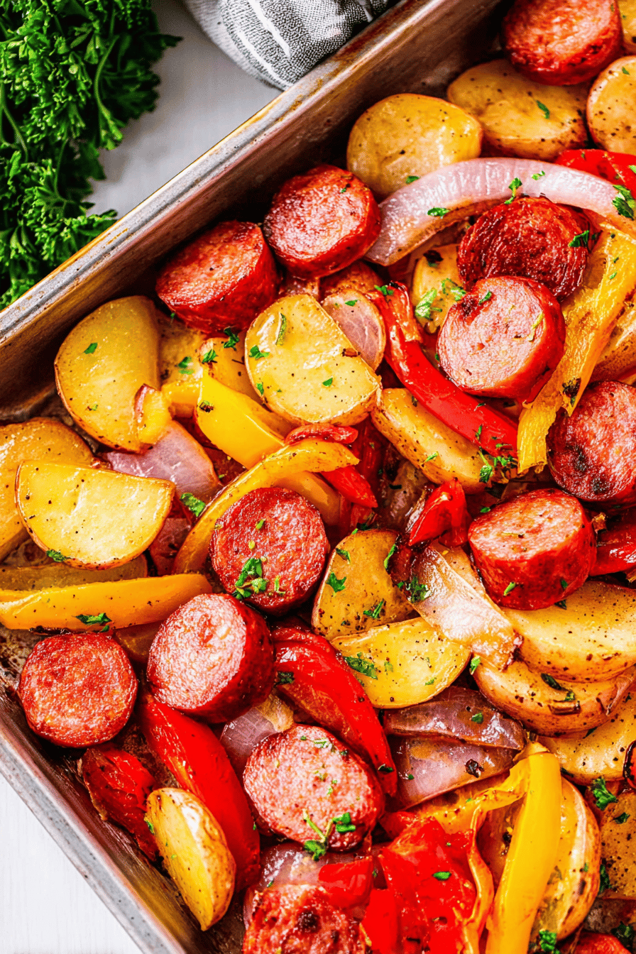 Smoked Sausage and Potato Sheet Pan Dinner