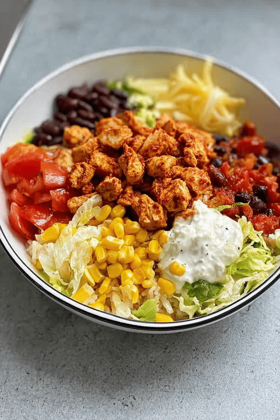 Spiced Chicken Mince Burrito Bowls with Toppings