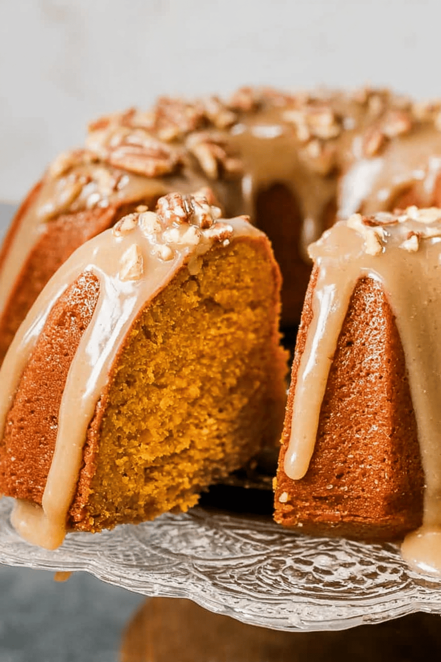 Spiced Sweet Potato Pound Cake with Brown Sugar Glaze