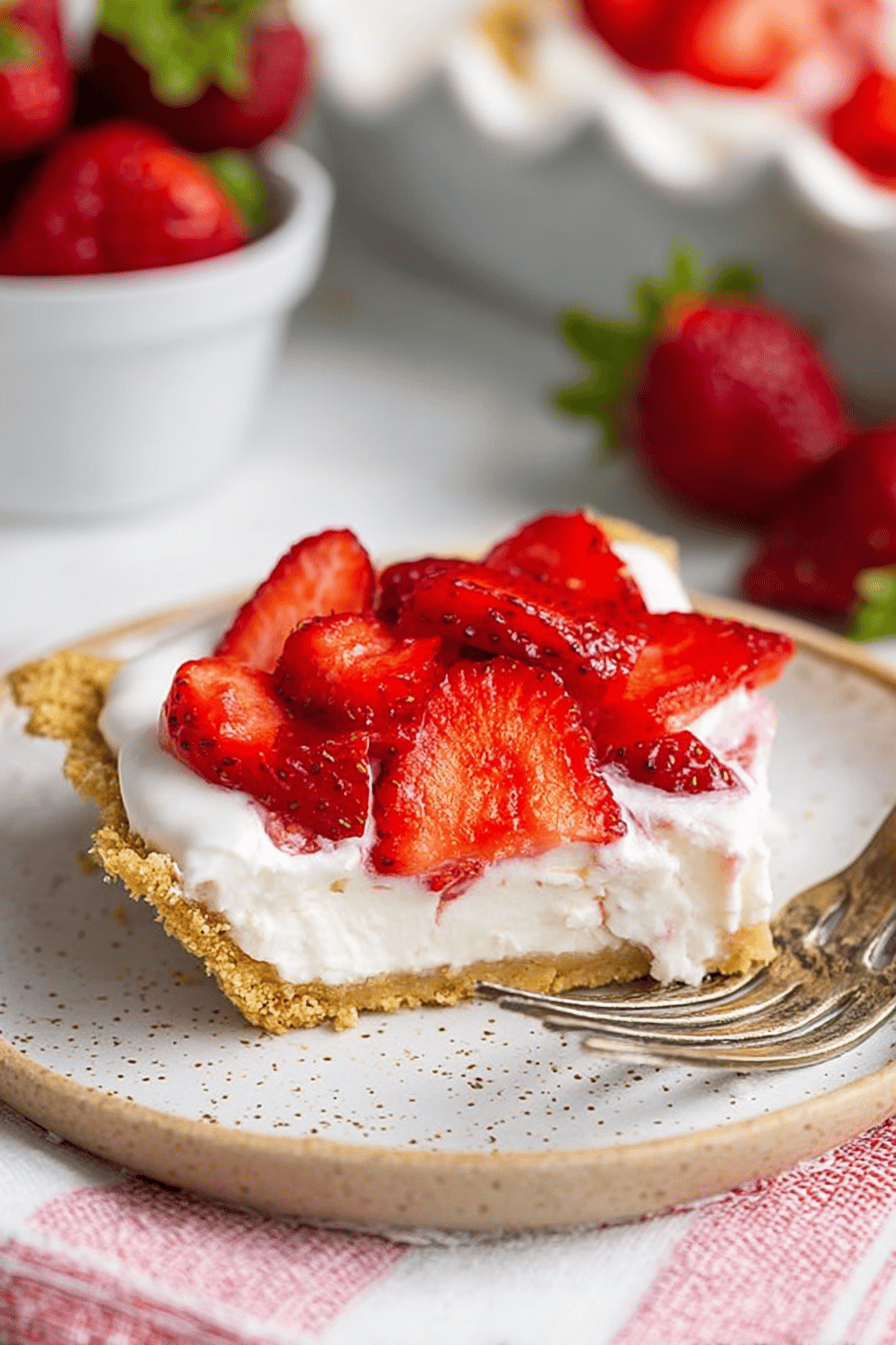 Strawberry Cream Cheese Pie with Graham Cracker Crust