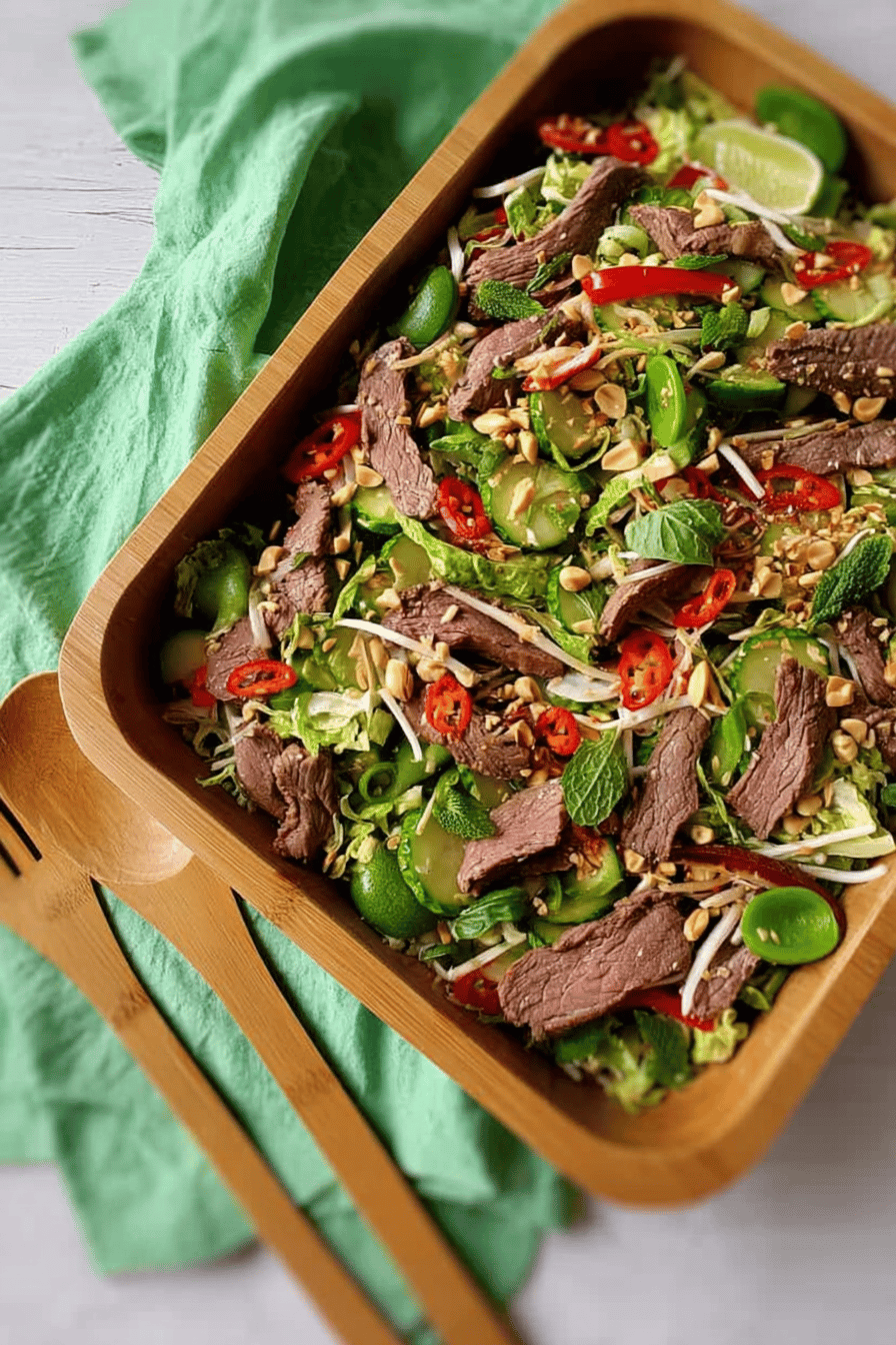 Thai Beef Salad with Vermicelli and Peanuts