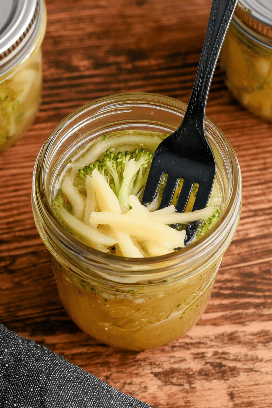 Toasted Sesame Tangy Sweet Pickled Broccoli
