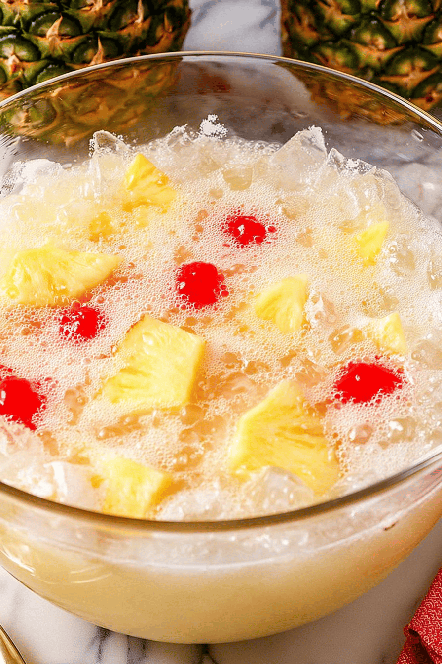 Tropical Fizzy Pina Colada Party Punch