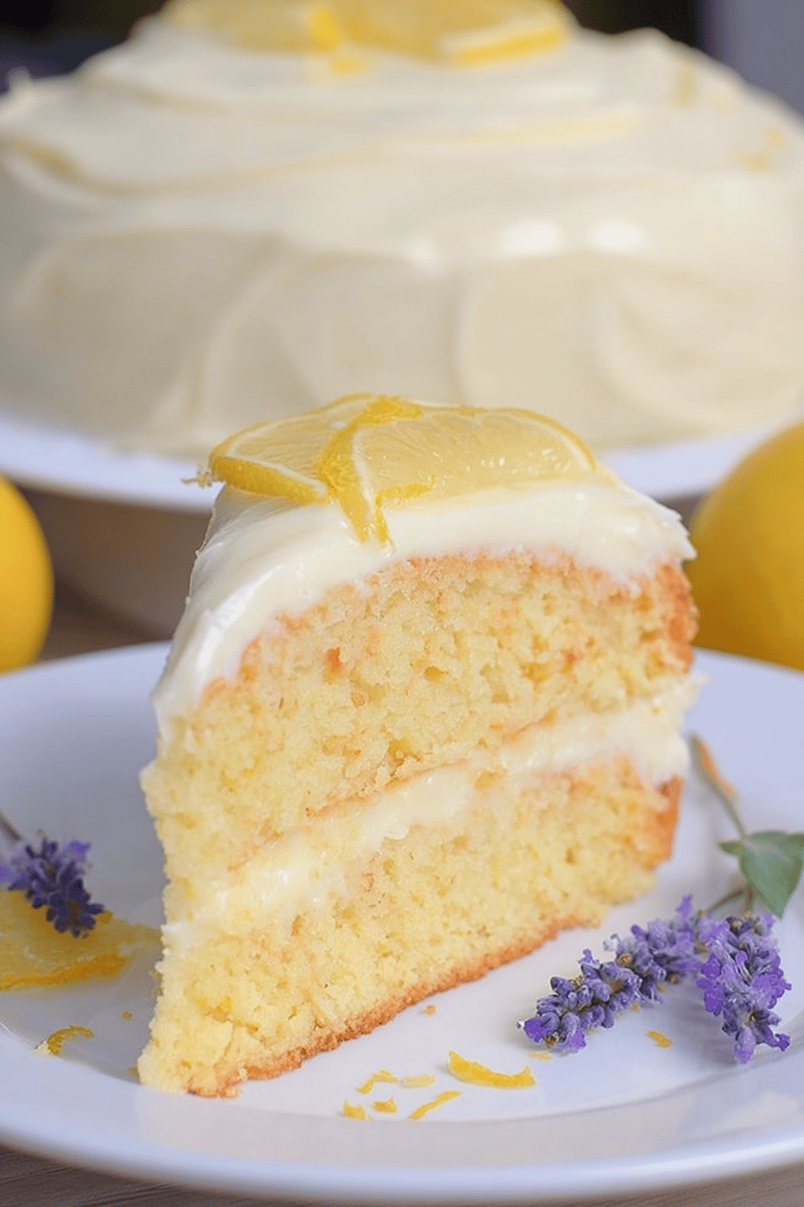 Zesty Lemon Cake with Whipped Cream Frosting