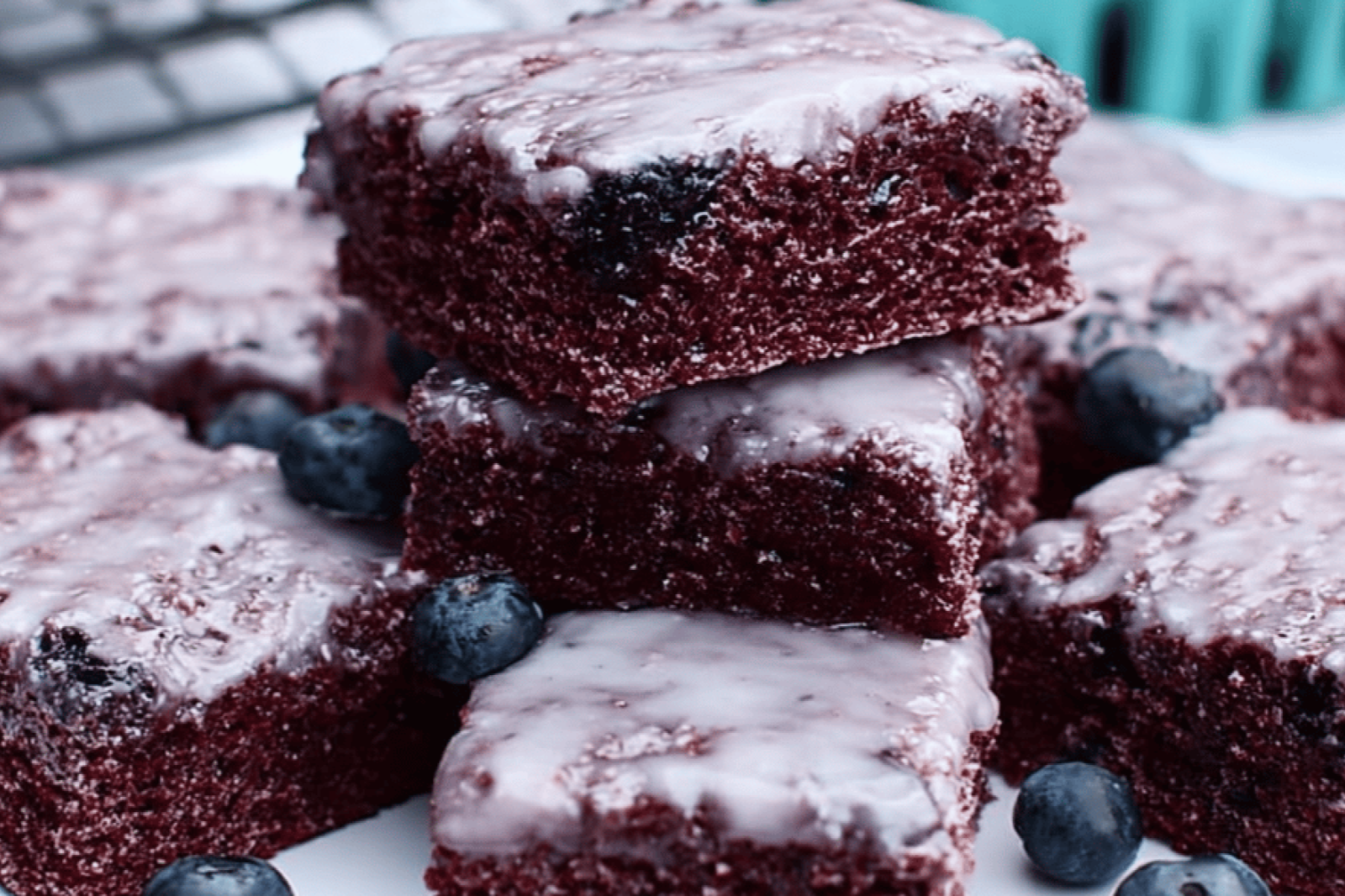 All-Natural Chewy Blueberry Glazed Brownies