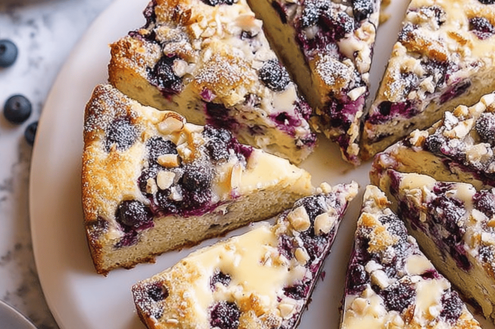 Blueberry Cream Cheese Streusel Coffee Cake
