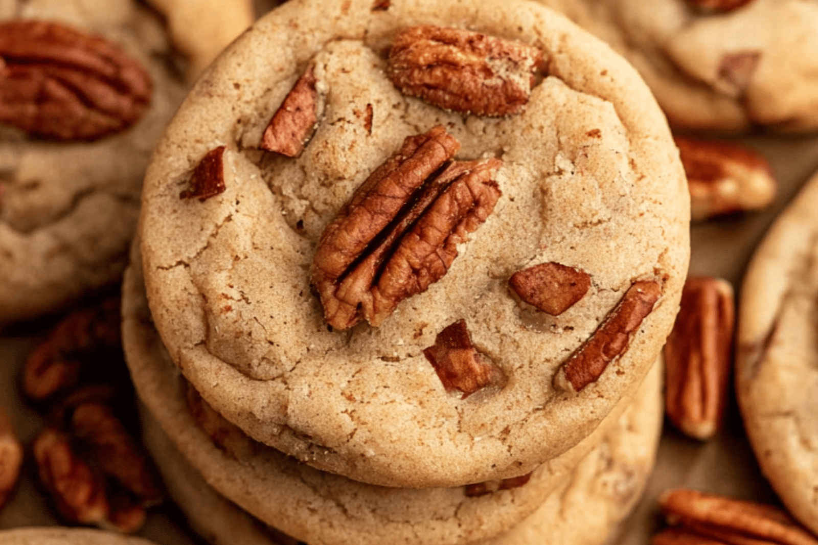 Butter Pecan Cookies with Brown Sugar and Toasted Pecans