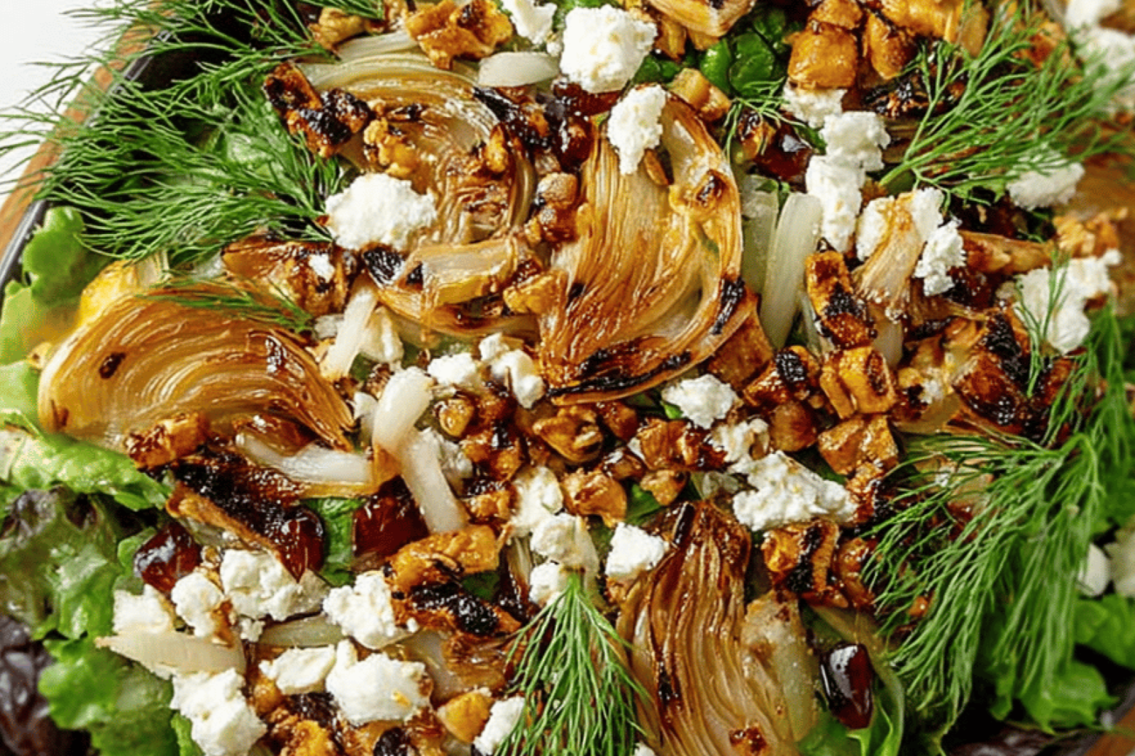 Caramelized Fennel Salad with Goat Cheese and Pancetta