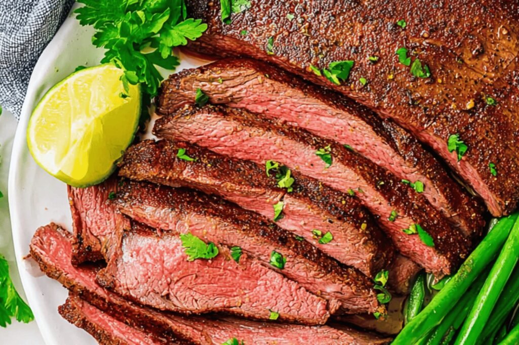 Cast Iron Flank Steak for Steakhouse Dinner