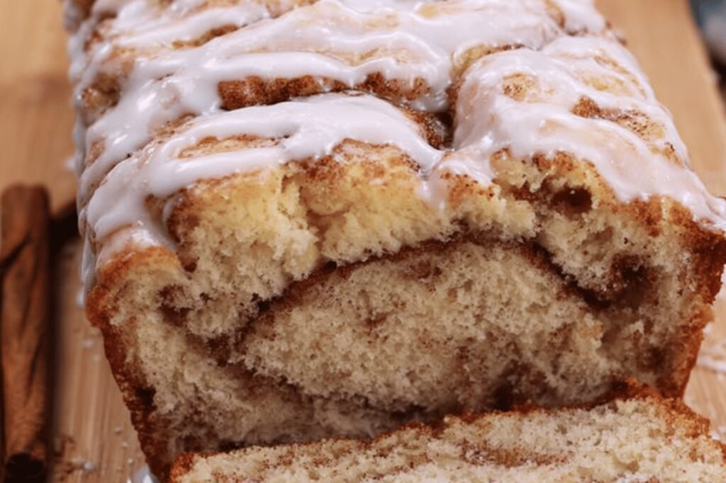Cinnamon Swirl Cream Cheese Glazed Quick Bread