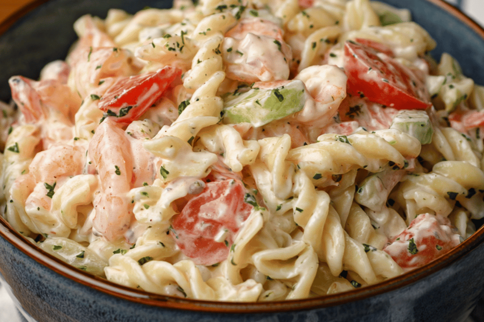 Citrus Shrimp Pasta Salad with Crunchy Veggies