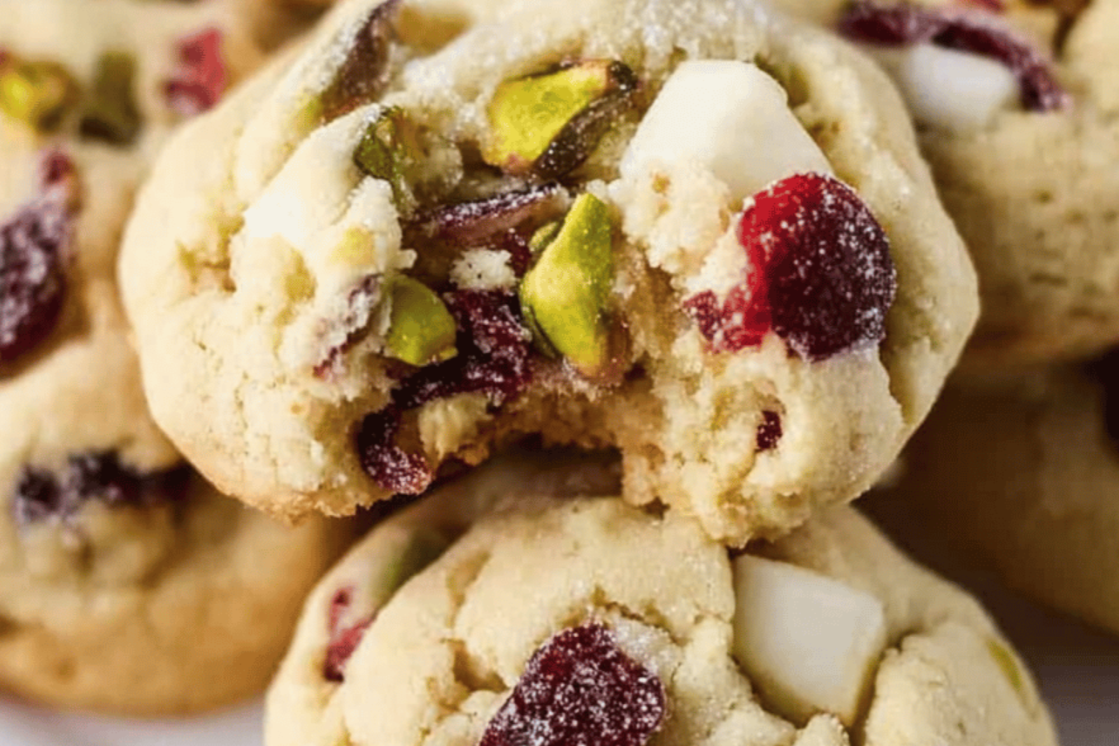 Cranberry Pistachio Chewy Holiday Cookies