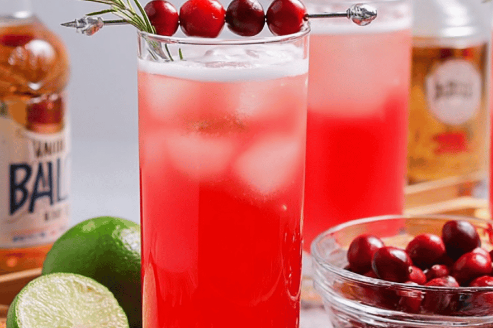Cranberry Whiskey Fizz Cocktail