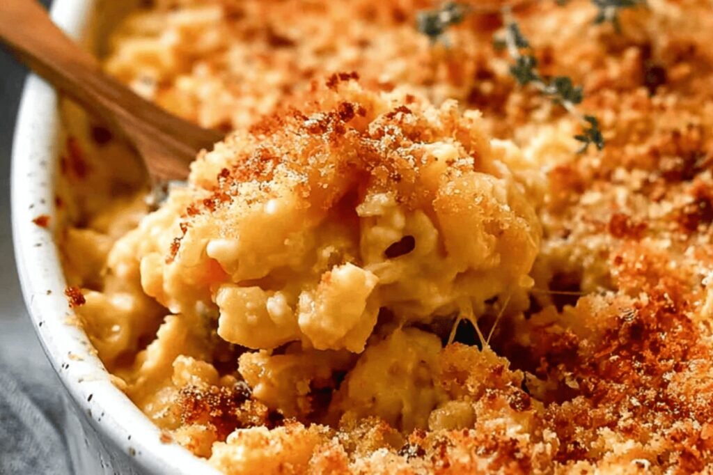 Creamy Bacon Crusted Baked Mac and Cheese