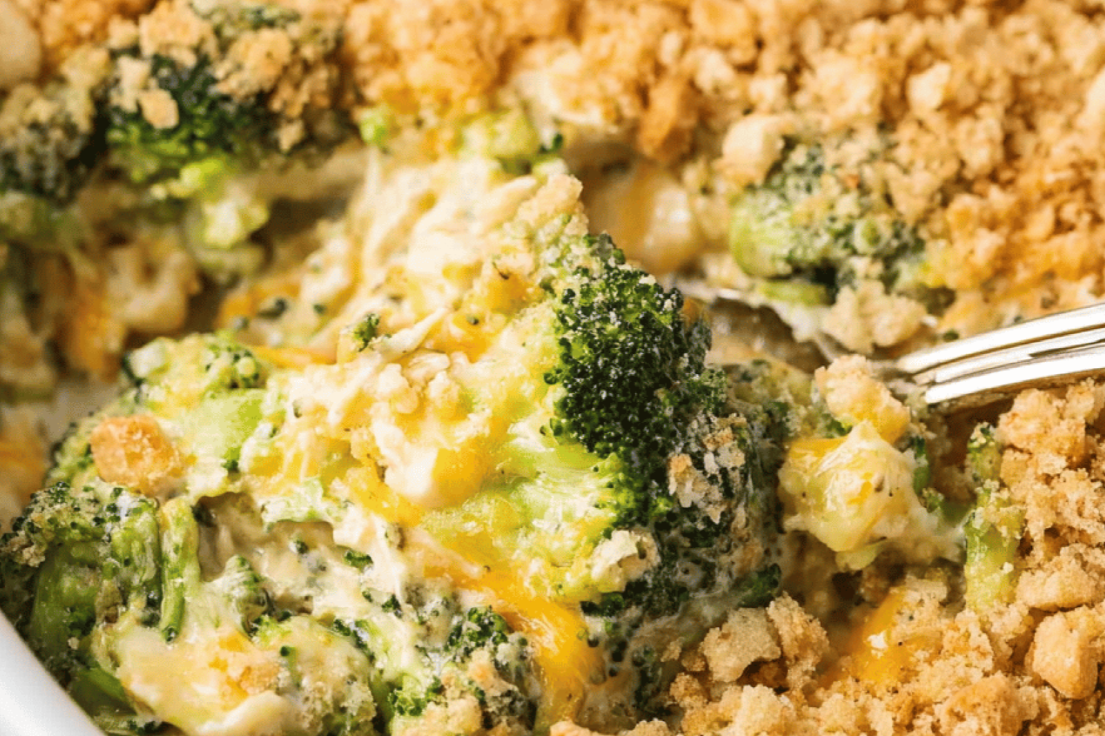 Creamy Broccoli Cheese Casserole with Ritz Topping