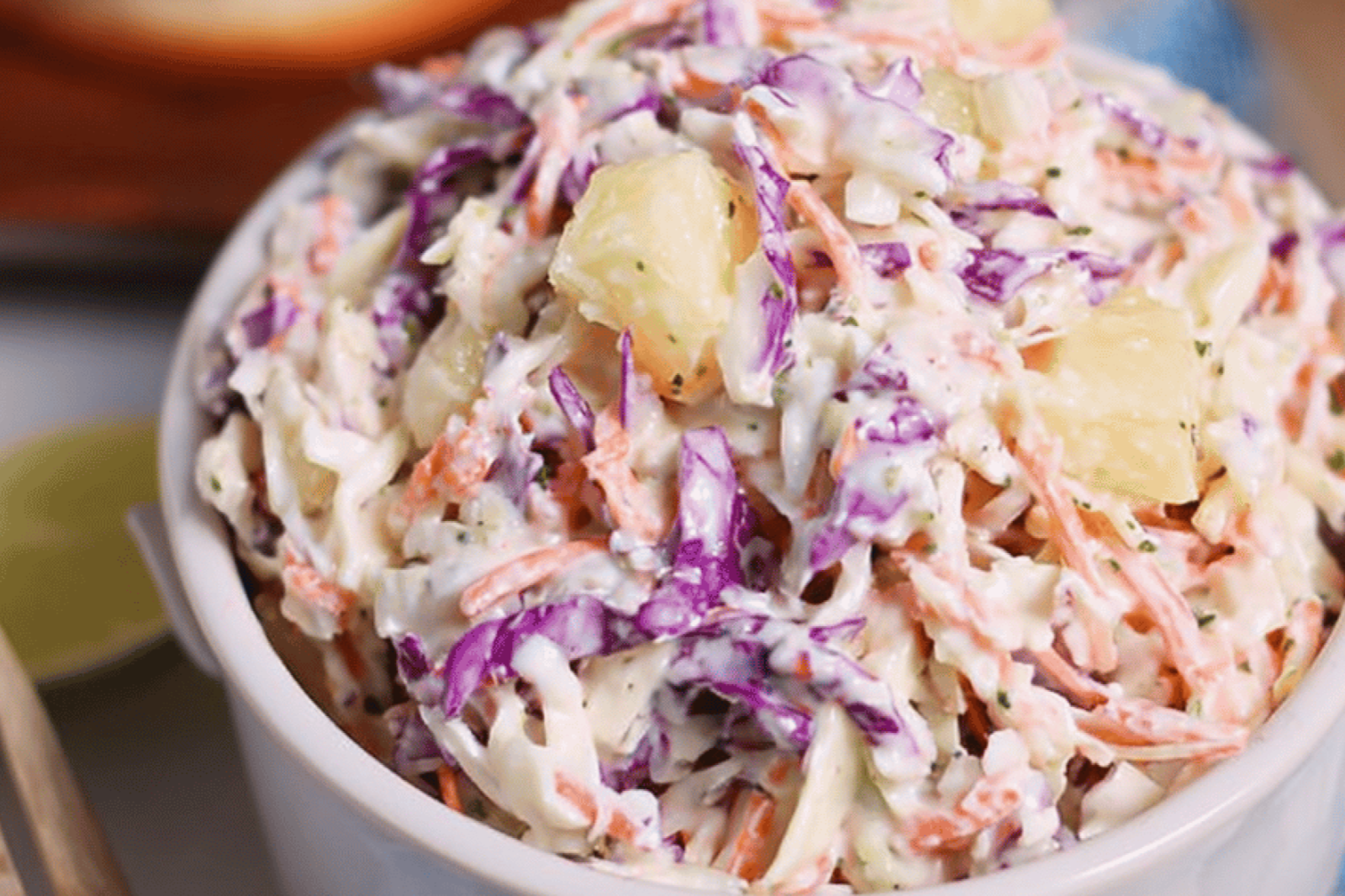 Creamy Pineapple Yogurt Coleslaw in Minutes