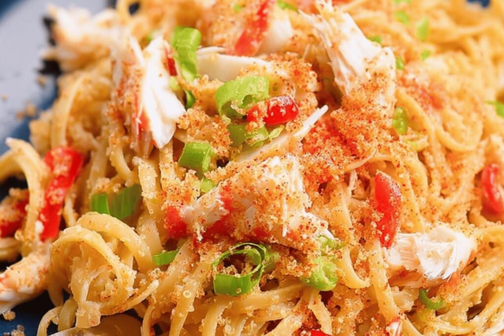 Creamy Spicy Garlic Chili Crab Pasta
